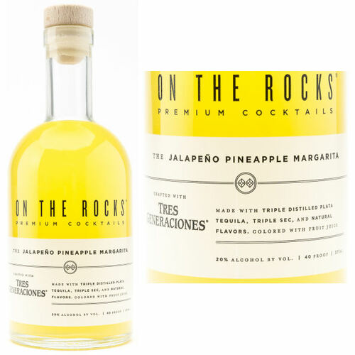 On The Rocks Tres Generaciones Tequila The Jalapeno Pineapple Margarita Ready To Drink Cocktail 375ml
