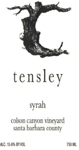 Tensley - Syrah Santa Barbara County Colson Canyon 2016 750ml
