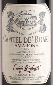 Luigi Righetti Amarone Della Valpolicella Capitel De' Roari 750ml