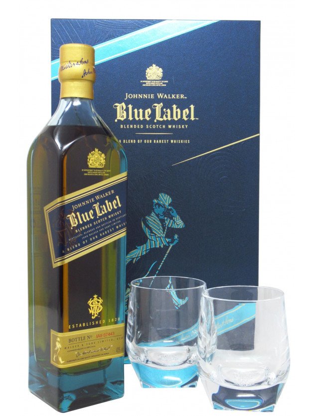 kanker raket Broek Johnnie Walker - Richard Malone Collection Blue Label + 2 x Tumblers Gift  Pack Whisky 70CL | Tequila Liquor Store