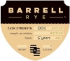 Barrell Rye Whiskey Cask Strength Batch 001 750ml