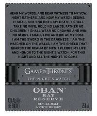 Oban Scotch Single Malt Bay Reserve Game Of Thrones The Night's Watch 750ml