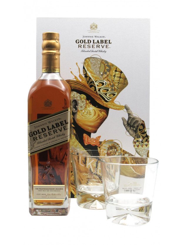 Master diploma Zwijgend Taiko buik Johnnie Walker - Gold Label Reserve & Glasses Limited Edition Gift Box  Whisky 70CL | Whisky Liquor Store
