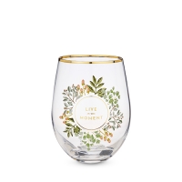 Live in the Moment Stemless Wine Glass by Twine