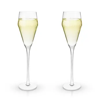 Angled Crystal Prosecco Glasses by Viski