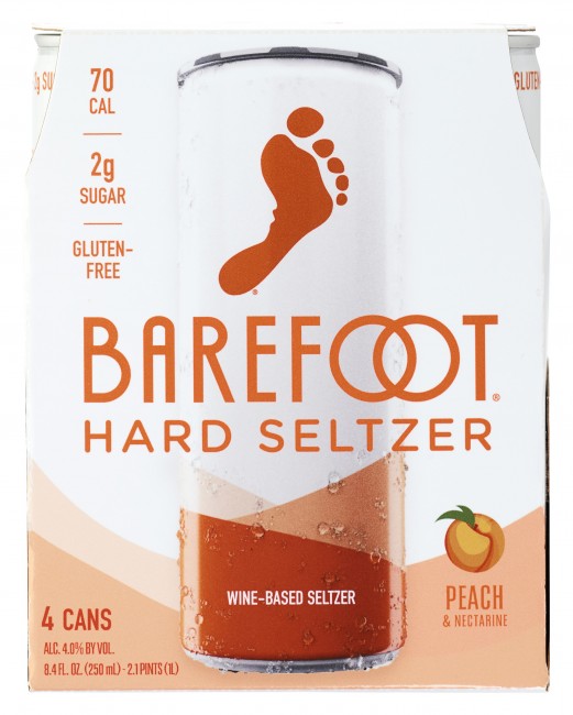 Barefoot Cellars - Peach & Nectarine Hard Seltzer NV (4 pack 12oz cans)