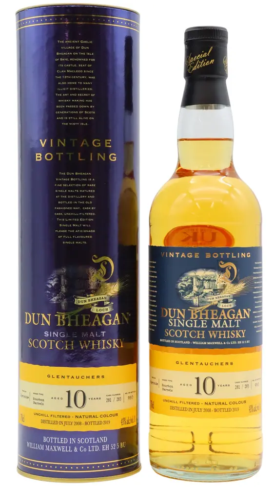 Glentauchers - Dun Bheagan Single Malt Scotch 2008 10 year old Whisky