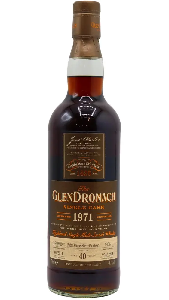 Glendronach - Single Cask #1436 (Batch 4) 1971 40 year old Whisky (Unboxed) 70CL