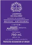 Lagrimas De Dolores Mezcal Joven Maguey Masparillo 750ml