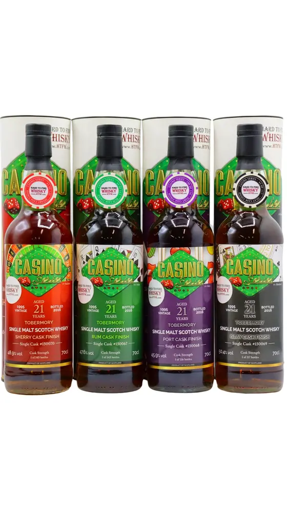 Tobermory - All 4 Casino Series Bottles  1995 21 year old Whisky