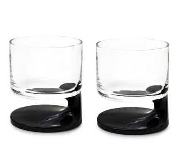 Smoke - Joe Colombo Double Old Fashon Glass (Black) (Twin Pack) 28cl
