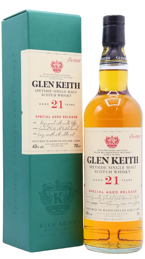 Glen Keith - Secret Speyside Single Malt Scotch 21 year old Whisky 70CL