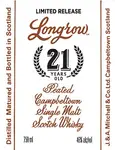 Longrow Scotch Single Malt 21 Year 750ml
