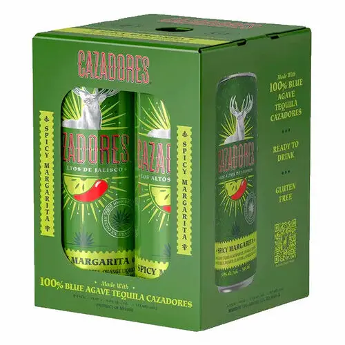 Cazadores Tequila Spicy Margarita Cocktail Ready-To-Drink 4-Pack 12oz Cans
