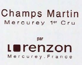 Domaine Bruno Lorenzon - Bruno Lorenzon Mercurey 1er Cru Champs Martin ROUGE 2019 (Pre-arrival) 750ml