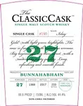 Bunnahabhain Scotch Single Malt 1989 27 Year By The Classic Cask 750ml