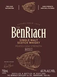 Benriach Scotch Single Peated Malt Cask Strength Batch 2 750ml
