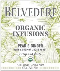 Belvedere Vodka Pear & Ginger Organic Infusions 750ml