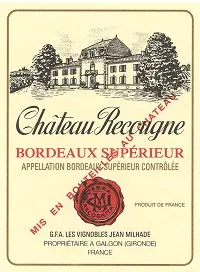 Chateau Recougne Bordeaux Superieur 750ml