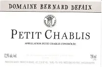 Domaine Bernard Defaix Petit Chablis 750ml