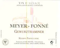 Meyer-fonne Gewurztraminer Reserve Particulier 750ml