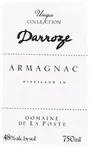 Francis Darroze Armagnac-tenareze Domaine De La Poste Vintage 750ml