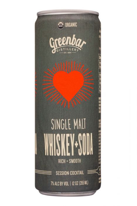 Greenbar Single Malt Whiskey Soda Sparkling Cocktail 4x12oz Cans