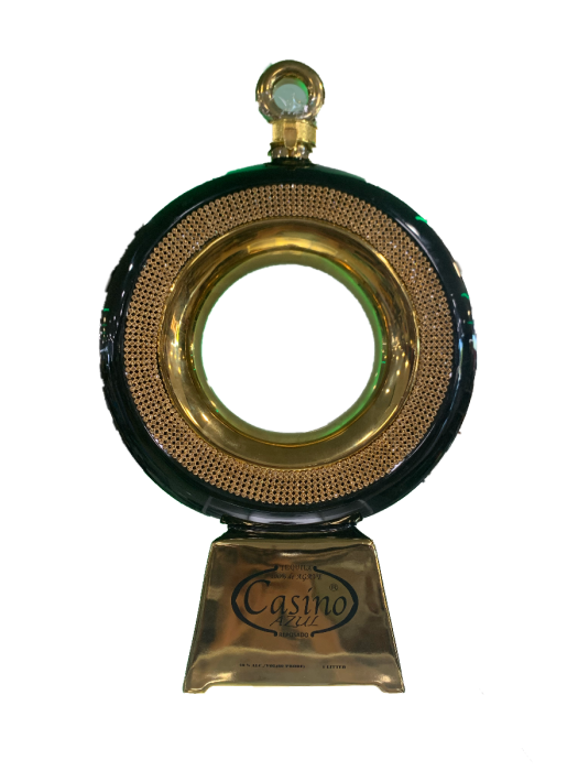Casino Azul Tequila Anejo Round Bottle 1li