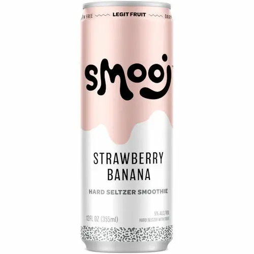 Smooj Strawberry Banana Smoothie Hard Seltzer 12oz 4 Pack Cans