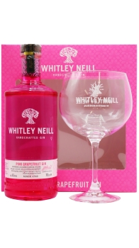 Whitley Neill - Glass Pack - Pink Grapefruit Gin 70CL