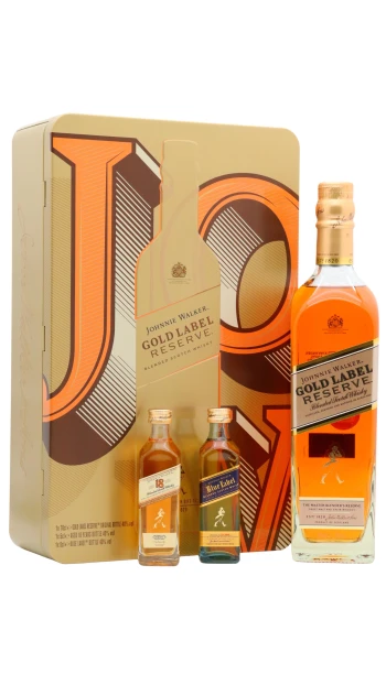 Johnnie Walker - Gold Label Blended Scotch Whisky 70cl + 5cl x 2 40% ABV Gift Pack