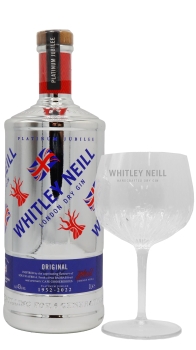 Whitley Neill - Crystal Copa Glass & Queen Elizabeth II 2022 Platinum Jubilee (1 Litre) Gin