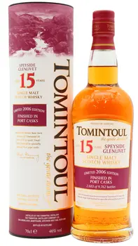 Tomintoul - Portwood Finish Speyside Single Malt Scotch 2006 15 year old Whisky 70CL