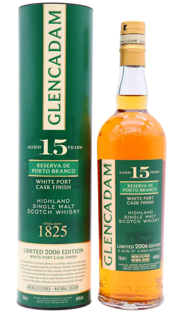 Glencadam - Porto Branco White Port Cask Finish Highland Single Malt Scotch 2006 15 year old Whisky