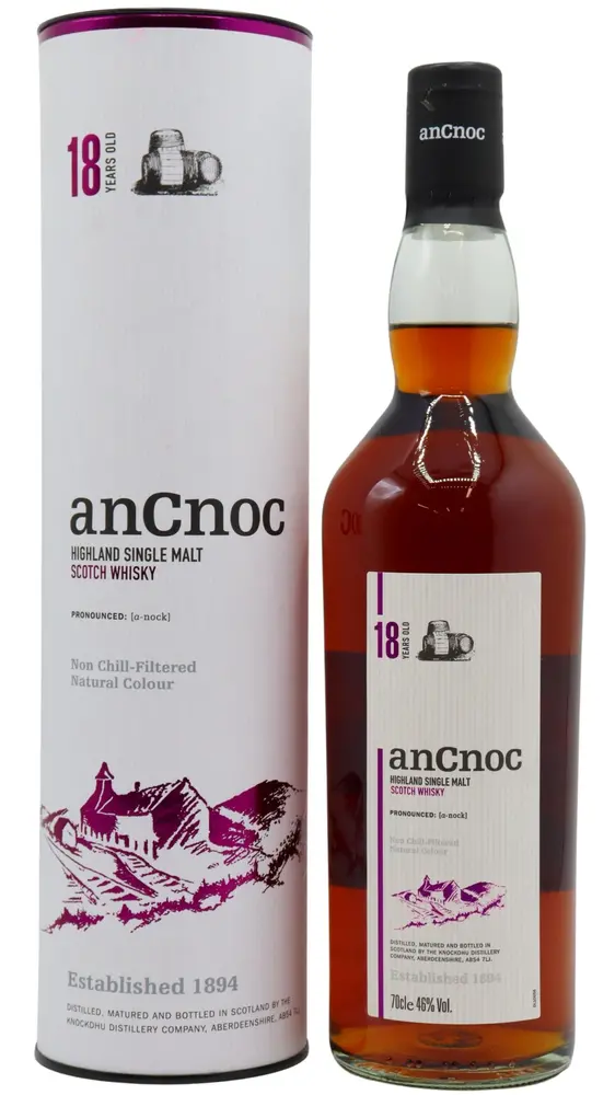 anCnoc - Highland Single Malt 18 year old Whisky (Old Bottling) 70CL