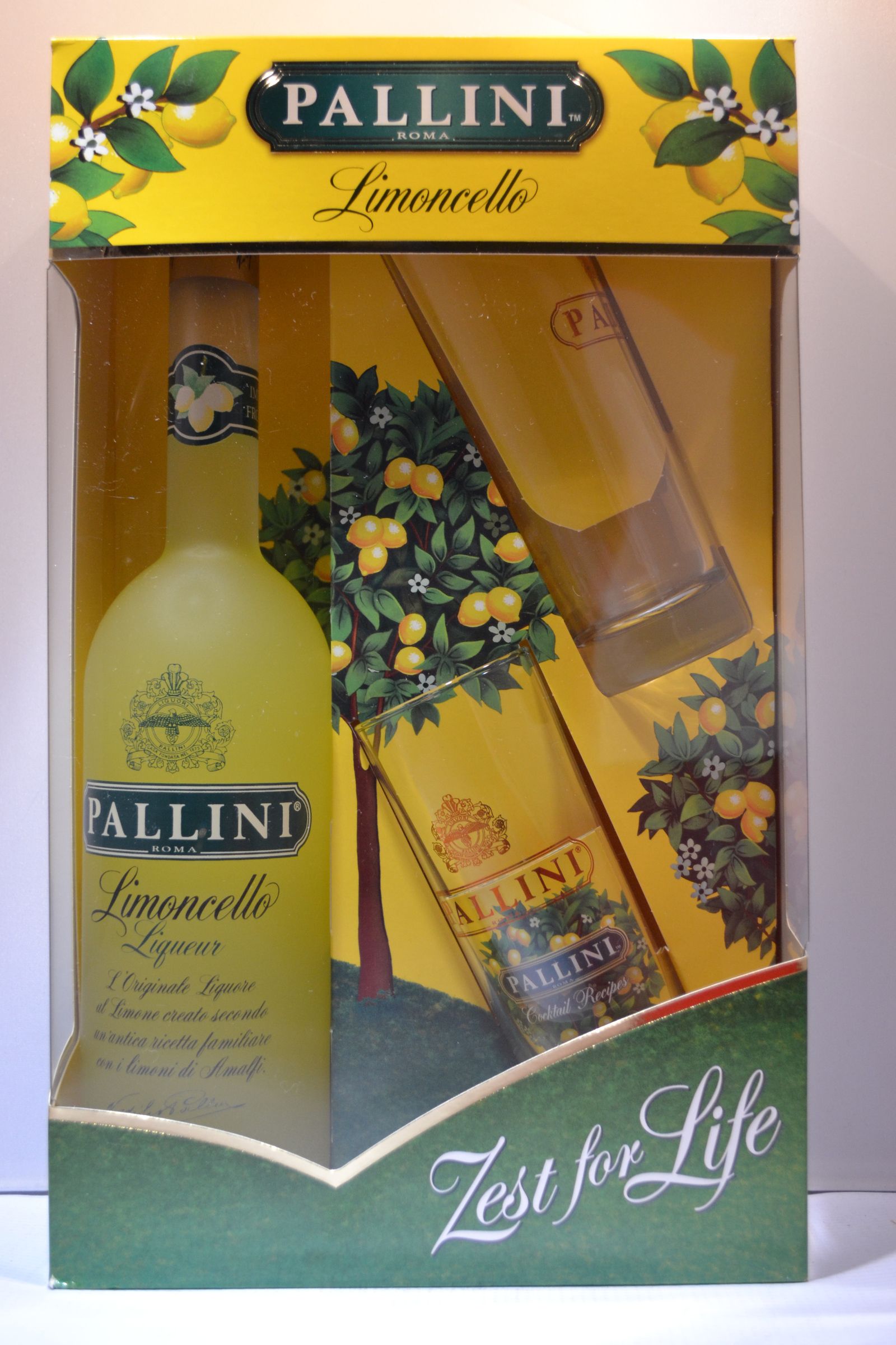 Pallini Limoncello Gift Set w/2 Deruta Cups 750ml :: Limoncello
