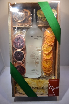 Gift Basket With Dried Fruit And Global Vodka