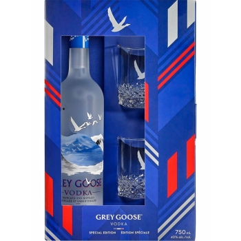 Grey Goose Vodka Gft Pk W/ Glasses France 1.75li