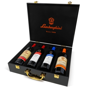 Lamborghini Wine Gift Set ( Centanni Grechetto, Trescone Unbria, Era Umbria, Centanni Rosso ) Italy 4x750ml