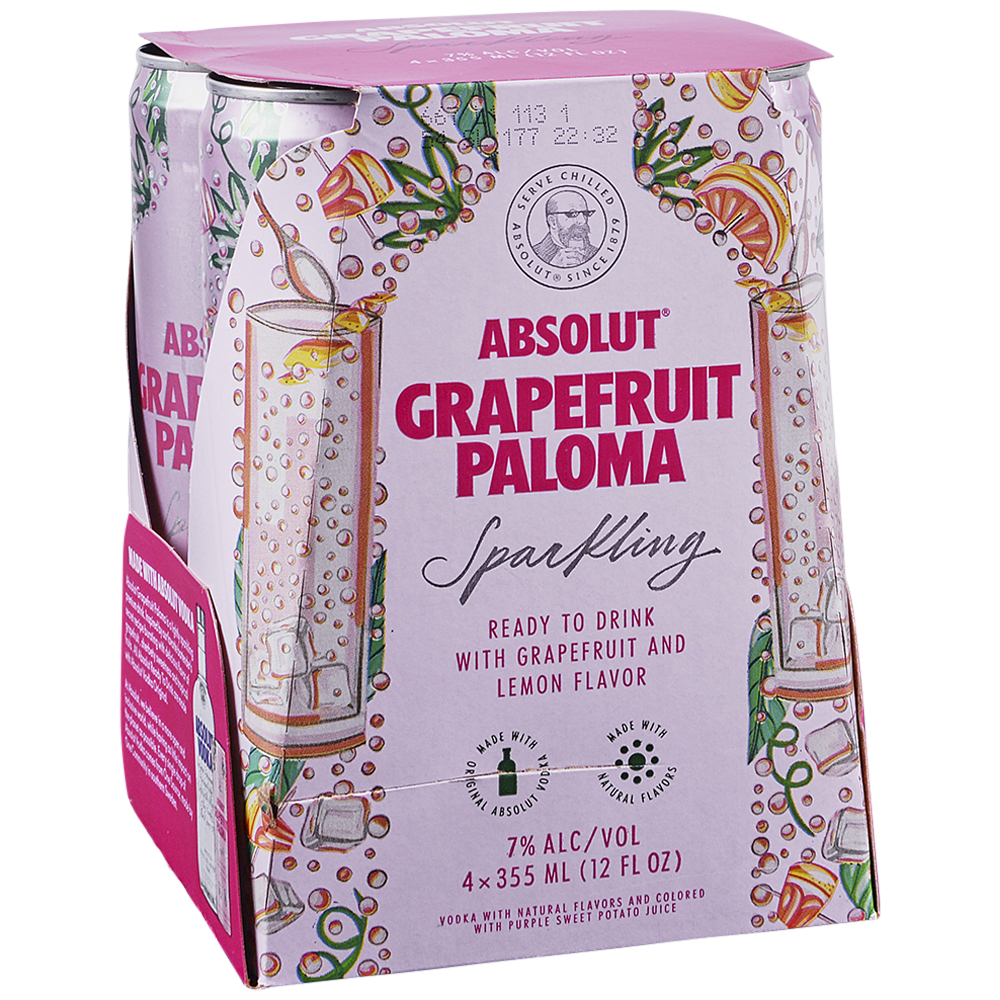 Absolut Grapefruit Paloma Sparkling 4x12oz Can Liquor Store Online