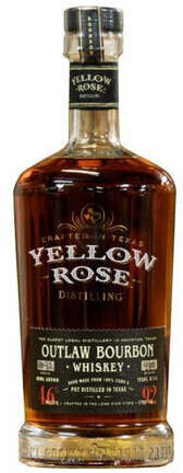 Yellow Rose Distilling Outlaw Bourbon Whiskey Pot Distilled From 100 Corn 92pf 750ml