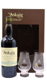 Port Askaig - Glass Pack - Islay Single Malt 8 year old Whisky 70CL