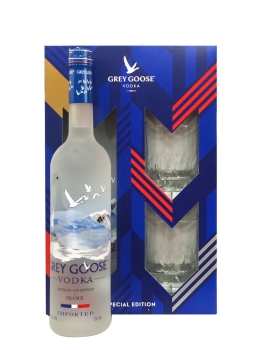 Grey Goose Vodka France Gift Pk W/ 2 Glasses 750ml
