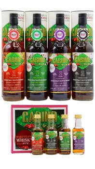 Tobermory - 21 year old Casino Series Complete Collection & Miniature Pack Single Malt Scotch 1995 Whisky 70cl x 4 + 5cl x 4 50.4% ABV