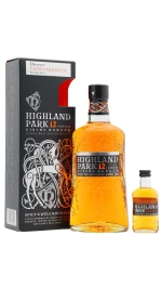 Highland Park - 12 year old Single Malt Scotch Whisky 70cl + 5cl 40% ABV & Cask Strength Miniature