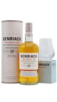 Benriach - The Smoky Ten Single Malt Scotch 10 year old Whisky (Includes Branded Glass) 70CL