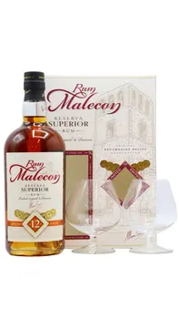 Malecon - Reserva Superior 12 year old Rum Glass Pack 70CL