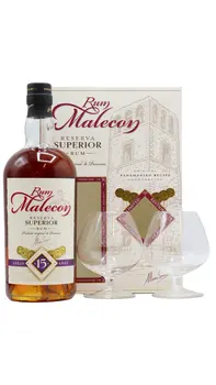 Malecon - Reserva Superior 15 year old Rum Glass Pack 70CL