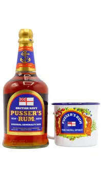 Pusser's - Blue Label Rum 70cl 40% ABV (Includes Metal Mug)