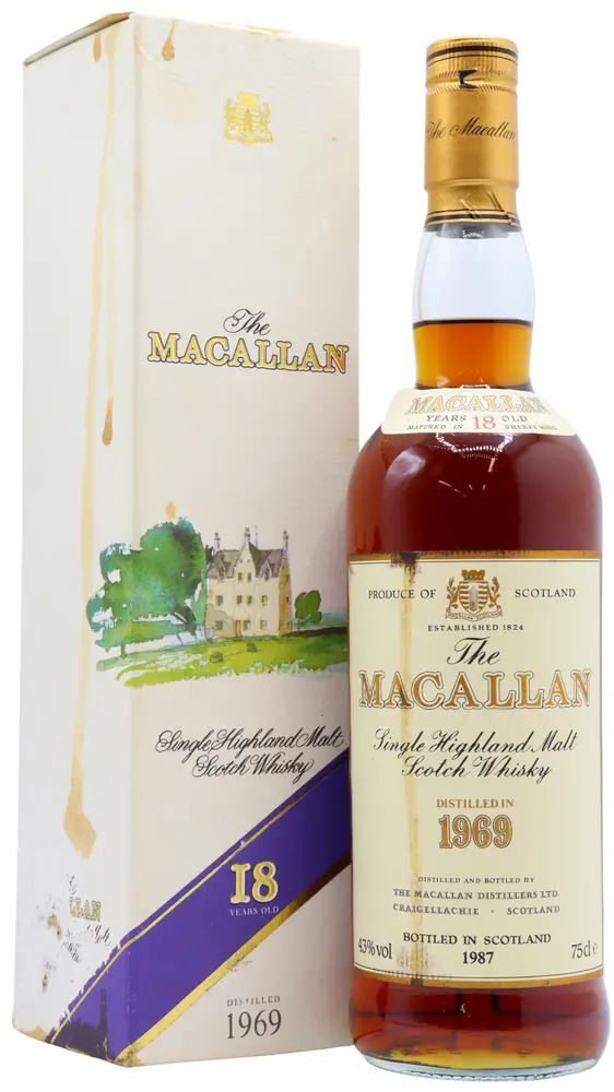 Macallan - 1987 Release Sherry Oak Highland Single Malt Scotch 1969 18 year old Whisky 75CL